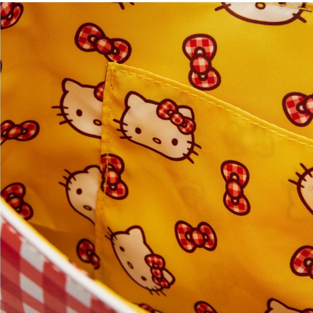 Loungefly Sanrio NWT Hello Kitty Red and White Gingham Cosplay Crossbody Bag - Picture 7 of 8